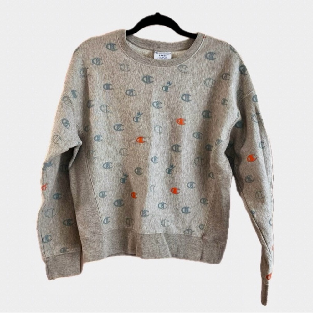 Grey Champion Sweatshirt, Reverse Weave, Small Logo Pattern